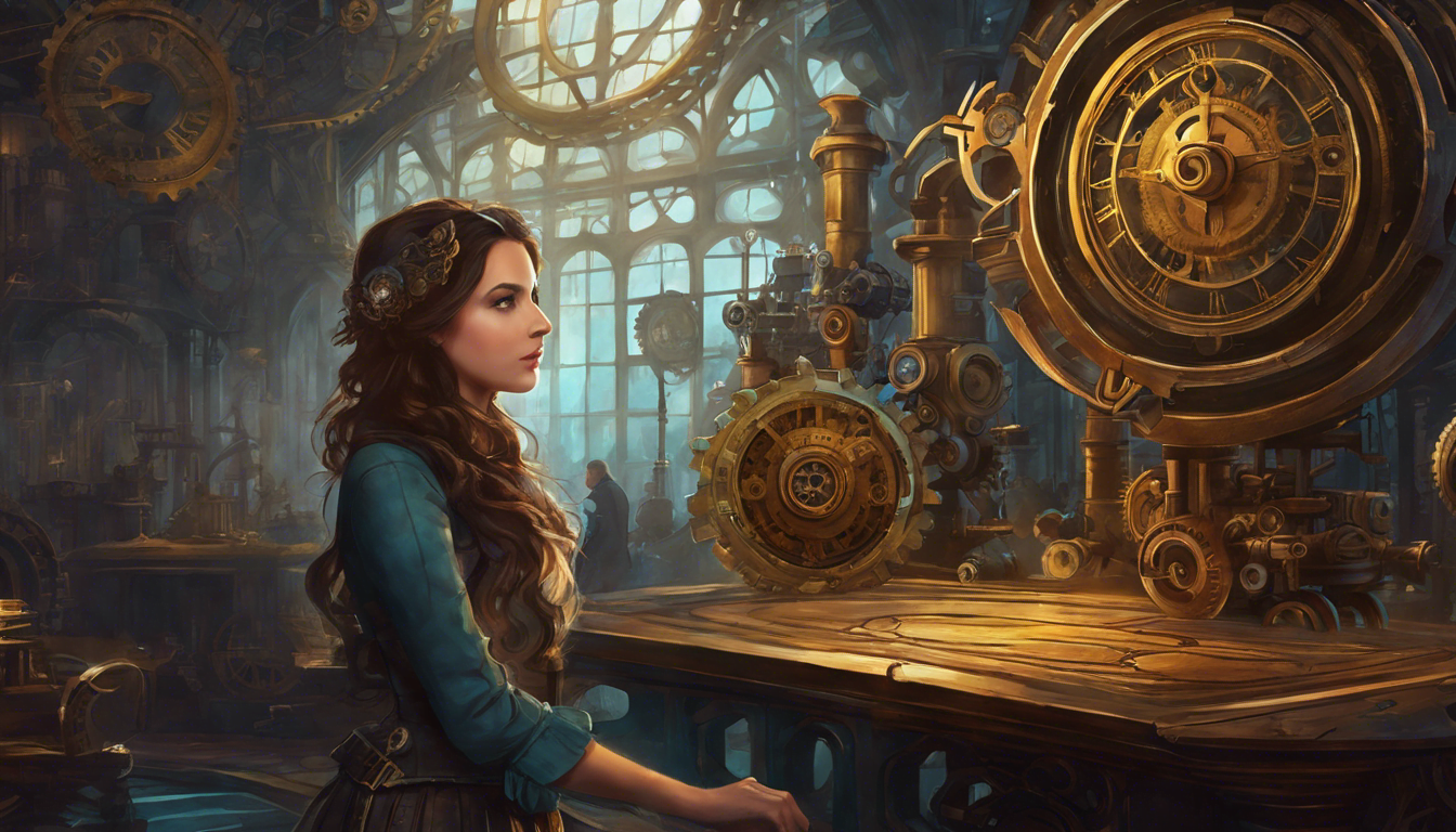 A young girl named Aria and an inventor named Chronos in a clockwork world.
